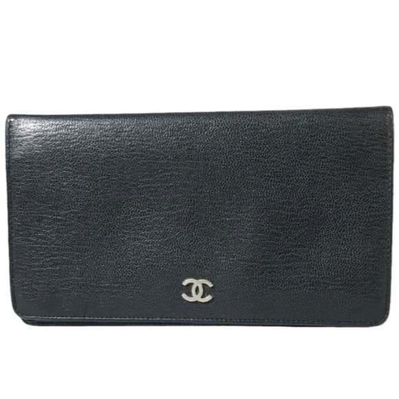 CHANEL Handbags - CHANEL WALLET LONG WALLET LEATHER CC LOGO BLACK